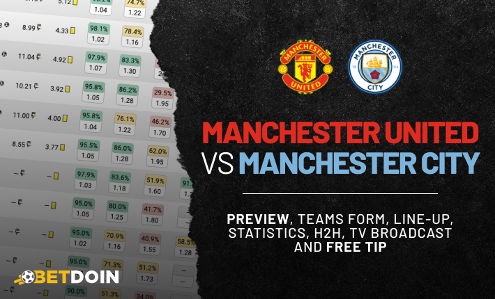 Manchester United vs Manchester City: Preview, free tip and statistics